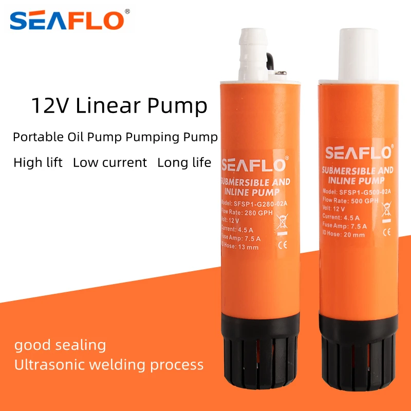 

SEAFLO Linear Pump 12V Submersible Lnline Water Pump Kit 280GPH 200GPH 500GPH Self Priming Caravan RV Electric Control Faucet