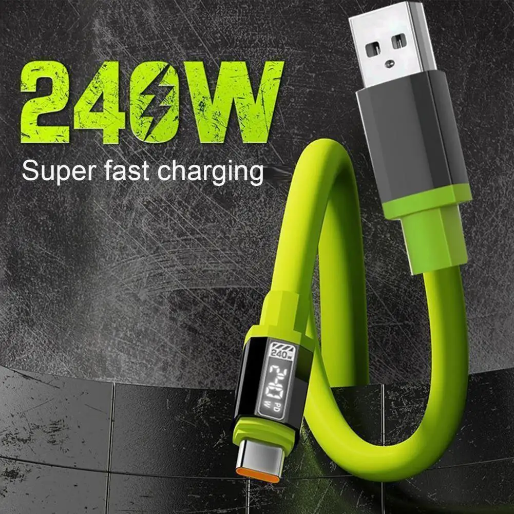 

Кабель для передачи данных 240 Вт Мягкий силиконовый USB-кабель Гибкий зарядный кабель с чипом E-маркера Высокоскоростная зарядка передачи данных 480 Мбит/с