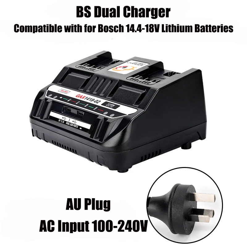 شاحن بطارية ليثيوم محمول مزدوج الشاحن السريع لبوش 18 فولت بطارية ليثيوم أداة الطاقة شاحن بطارية مع منافذ USB مزدوجة #6