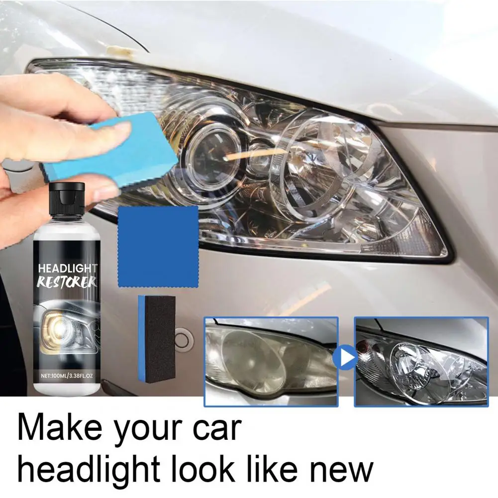 Automotive Headlight Lens Restorer Car Headlight Repair Fluid Long-Lasting Protection Easy Applicate Headlight Repair Polish Kit