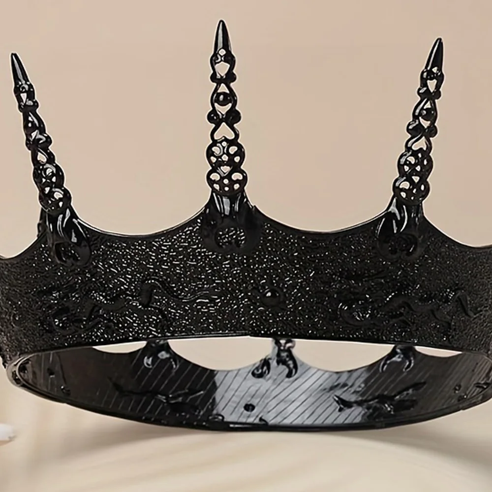 Simple alloy thorn king iron-blooded dark wind crown hollow carved crown party accessories headdress