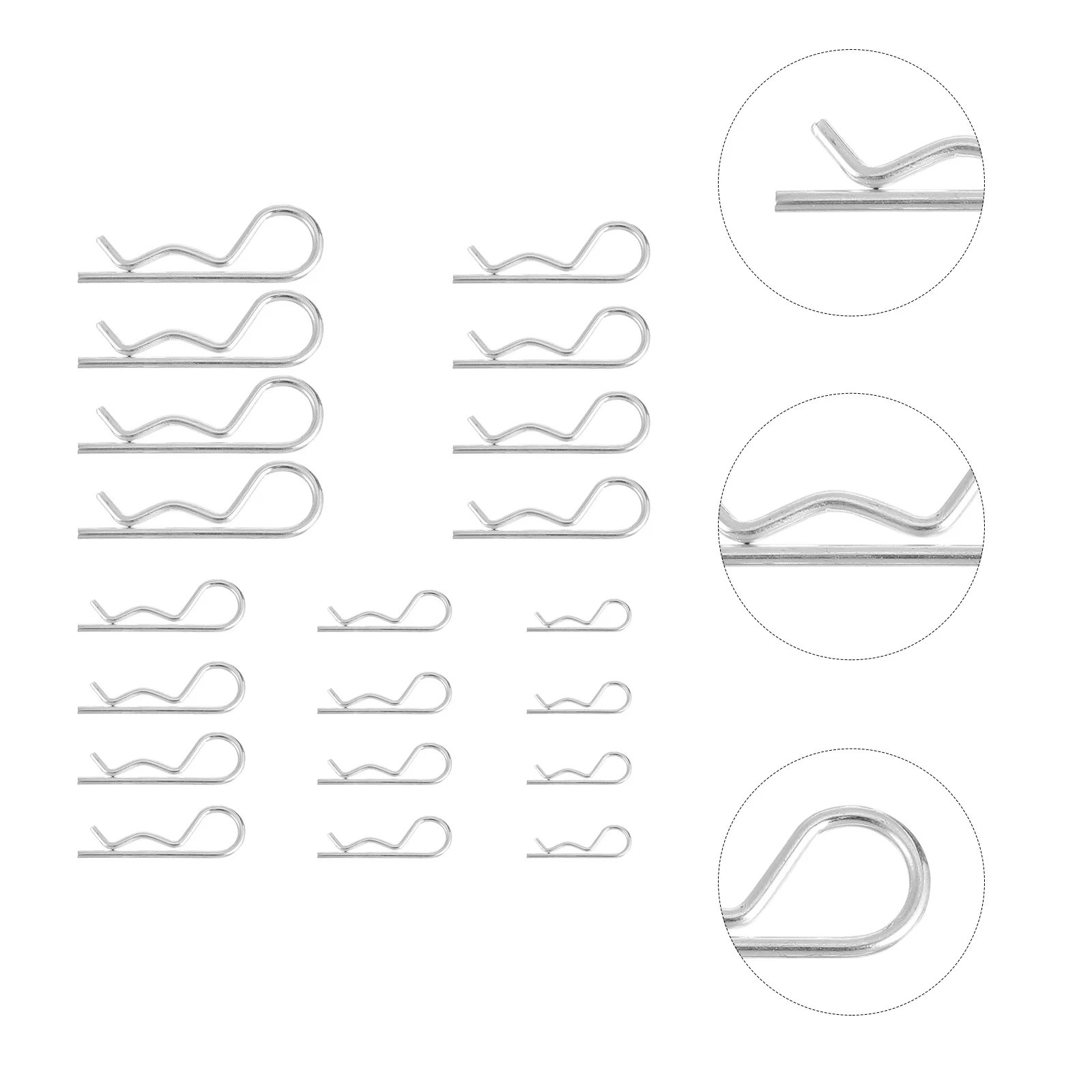 

20pcs R Shape Pin Carbon Steel Fastener For Mechanical Industry Lawn Mower Automotive Workshop Trucks Cotter Clip Hair Pin Clip