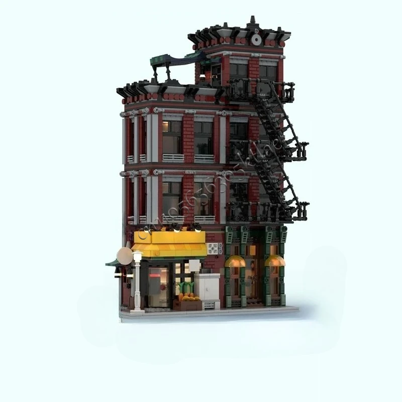2000PCS Grocery & Vinyl Shop Modular MOC Creative street view Model Custom Puzzles Architecture DIY Education Assembly Toys Gift