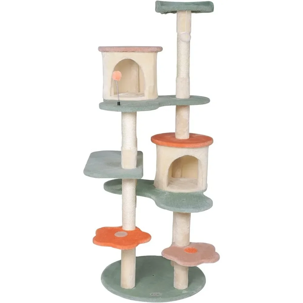 

63 Inch Cat Tree Creative Climbing Frame Cat Apartment With Flower Rest Platform(Large 7 Platforms) Scratchers for Cats Products