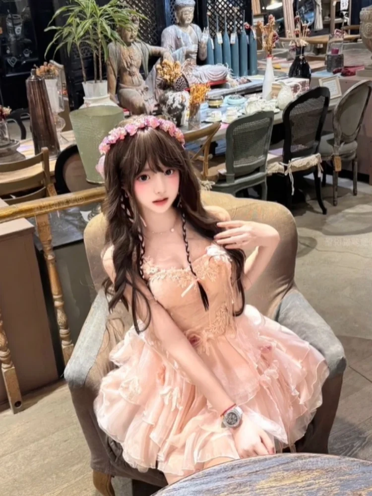 الحلو 3D زهرة Strapl Princ ort Dr المرأة سليم صالح منتفخ الصيف جديد Sle عادية Ele تنورة العلامة التجارية الصينية #2