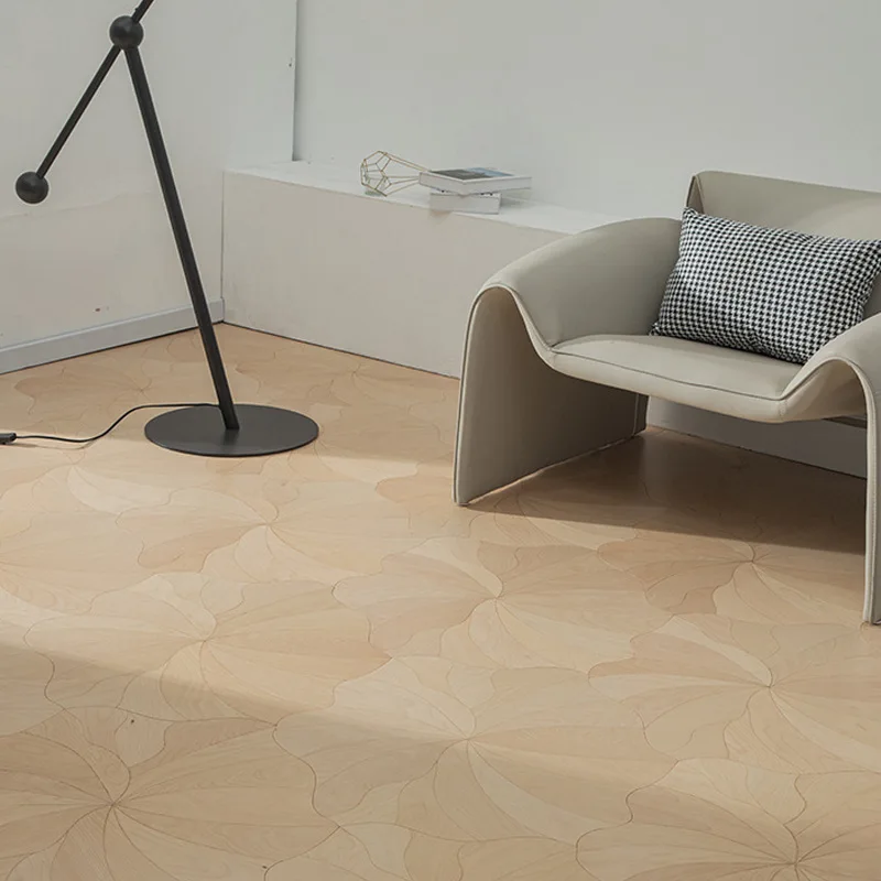 أرضية الباركيه على شكل خاص لوتس آرت باركيه متعدد الطبقات نمط الأرضية لوتس أرضية كبيرة على شكل ورقة اللوتس