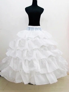 4ห่วง Ball Gown Petticoats ราคาถูกสีขาว Petticoat Crinoline กระโปรง Big Ruffle อุปกรณ์จัดงานแต่งงาน Tulle Underskirts