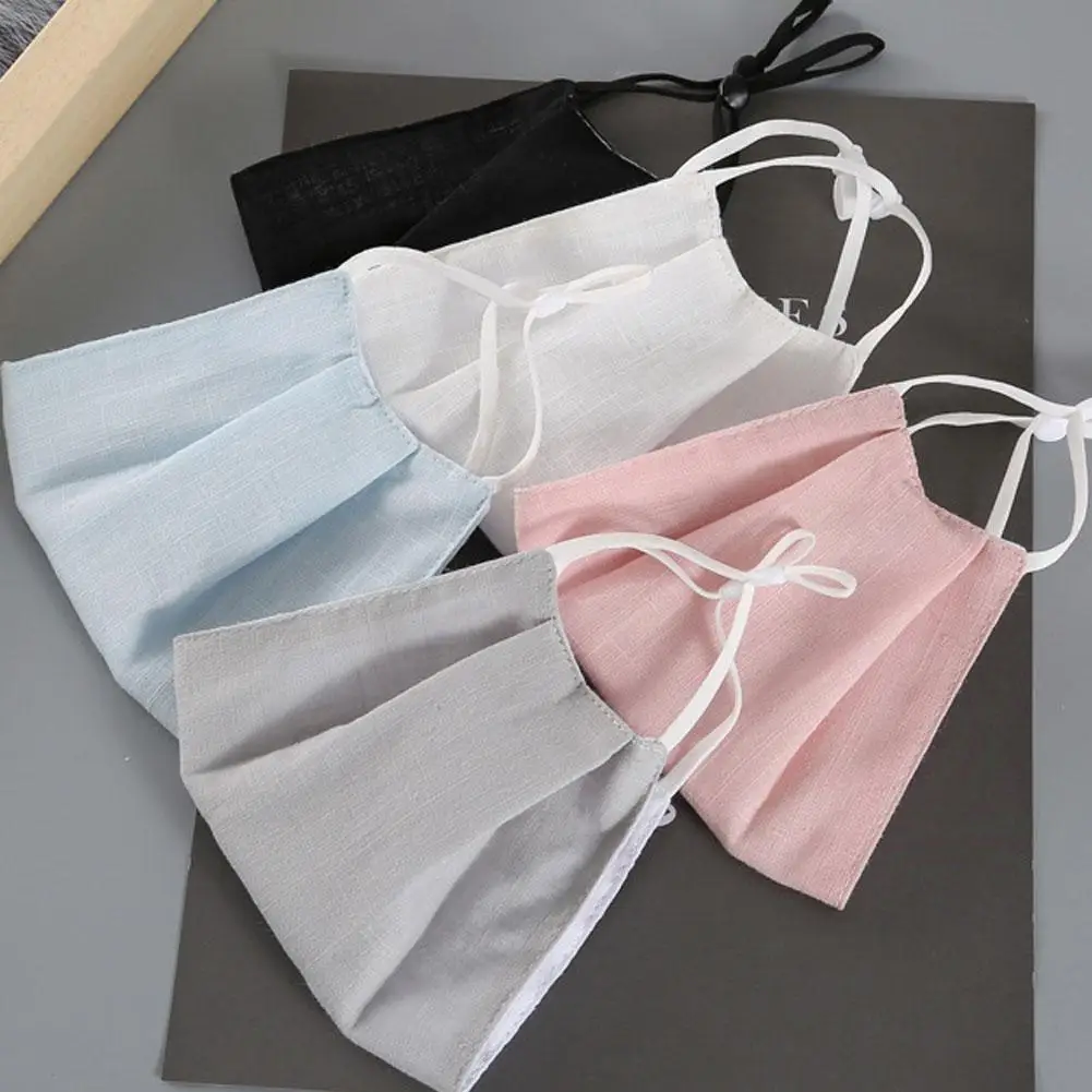 Washable Protective Cloth Face Mask for Women Men Reusable Breathable Gauze Face Covering with Adjustable Ear Protection Loops