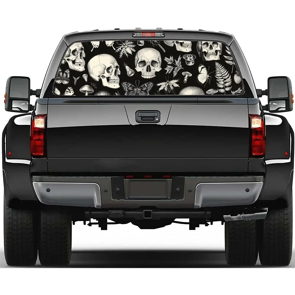 

Mysterious Skull Collection Shadow PVC Perforated Car Vinyl Wraps, Privacy Enhancing Design for Rear Window, Car Rear Windshield