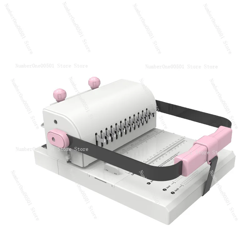 Cute Iron Ring Binding Machine, Double Coil BindingMachineFull Drawing Knife12 Holes Round Hole Punching Loose-leaf Book Binding