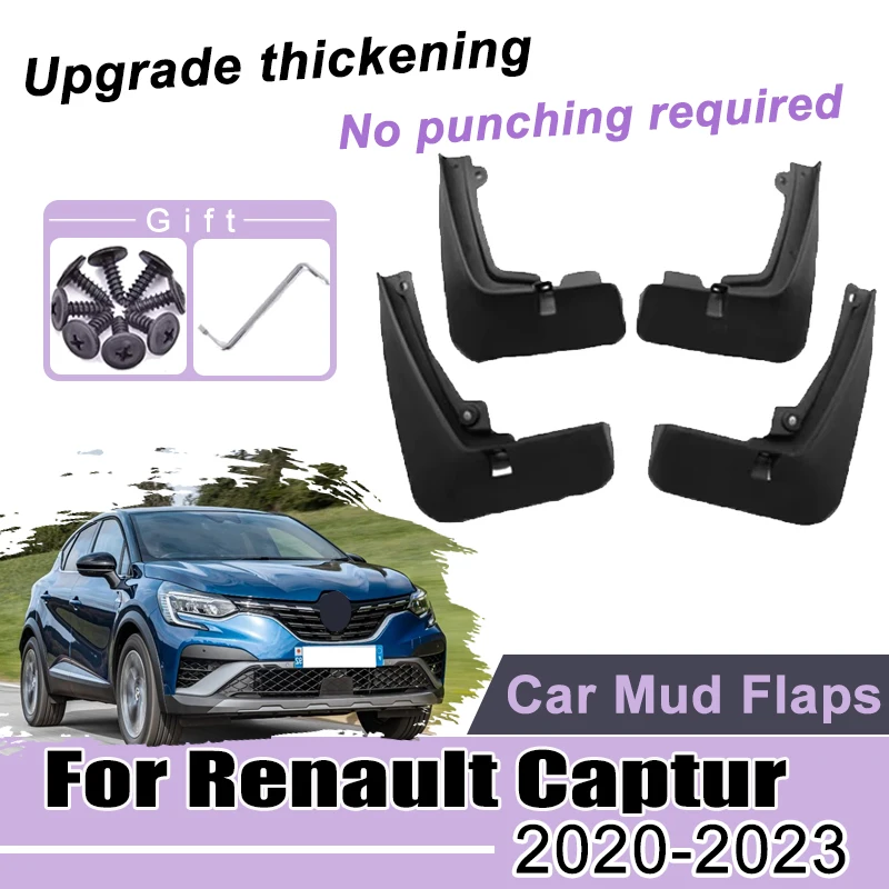 

For Renault Captur 2019~2023 2020 2021 2022 Accessories Car Mudguards scratch-proof Mudflap Fender Splash-proof Mud Flaps Parts
