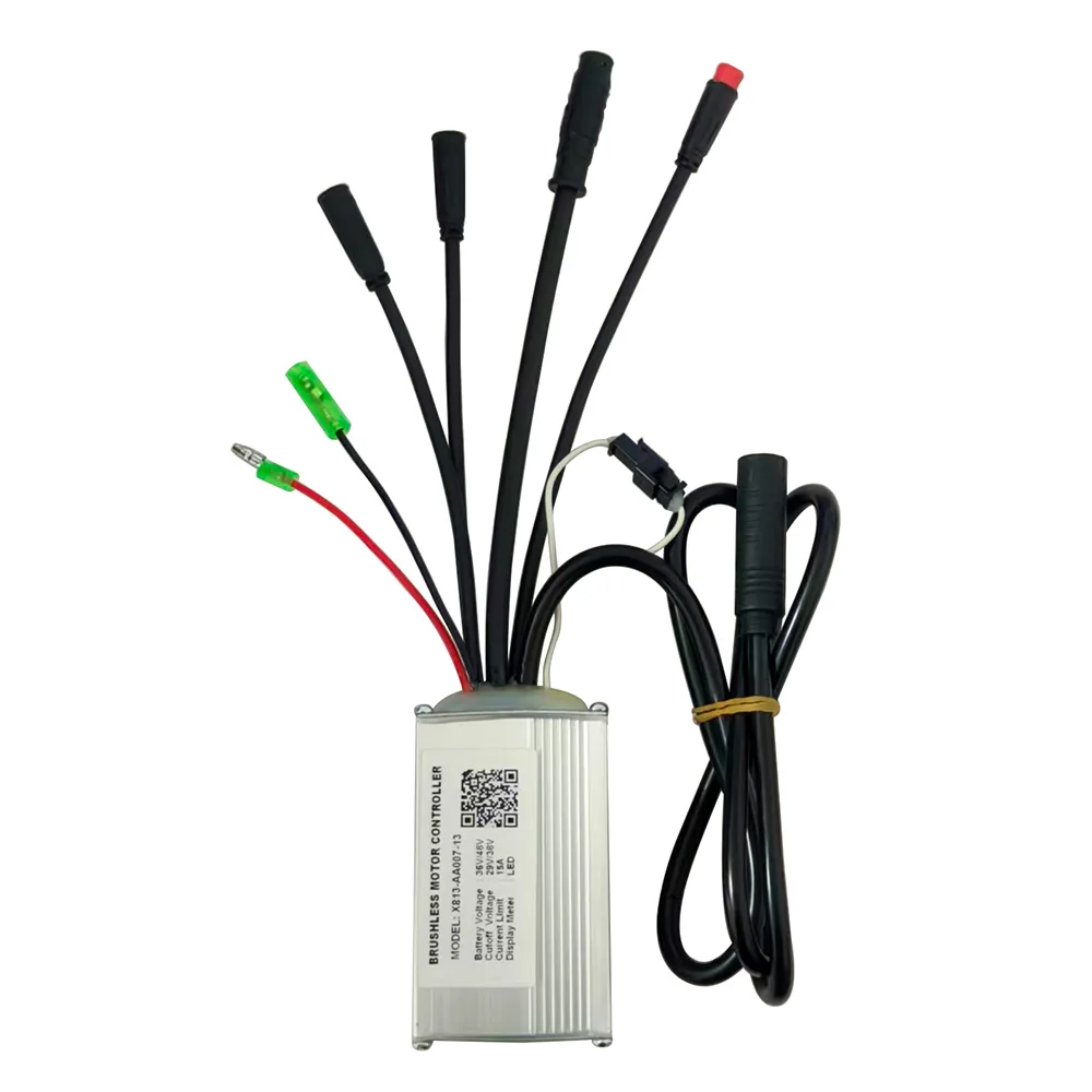 

E-Bike Brushless Motor Controller X813-AA007-13 36/48V 15A for LED Protocol Display Electric Scooters MTB Speed Controller