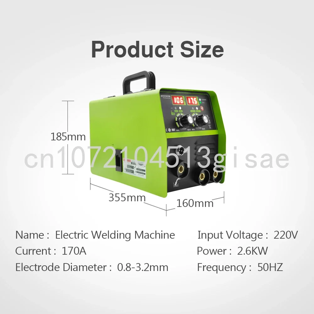 110V / 220V MIG MMA 175 saldatrice elettrica semiautomatica senza attrezzatura per saldatura saldatrice a Gas con fili Flux Core da 0.5kg