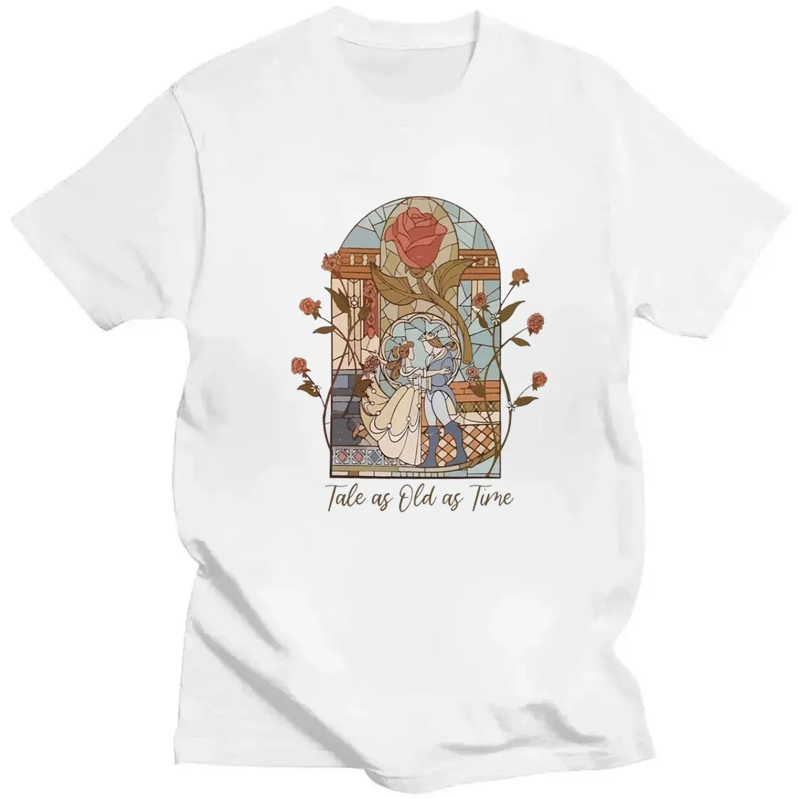 Tale As Old As Time Women T-shirt Princess and Prince Family Amusement Park Vacation Fashion Magical Kingdom Short Sleeve Top