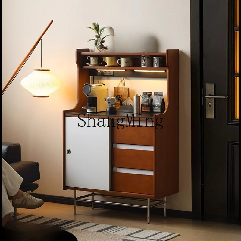 

SM rock slab dining side cabinet small apartment integrated against the wall multi-functional living room tea cabinet