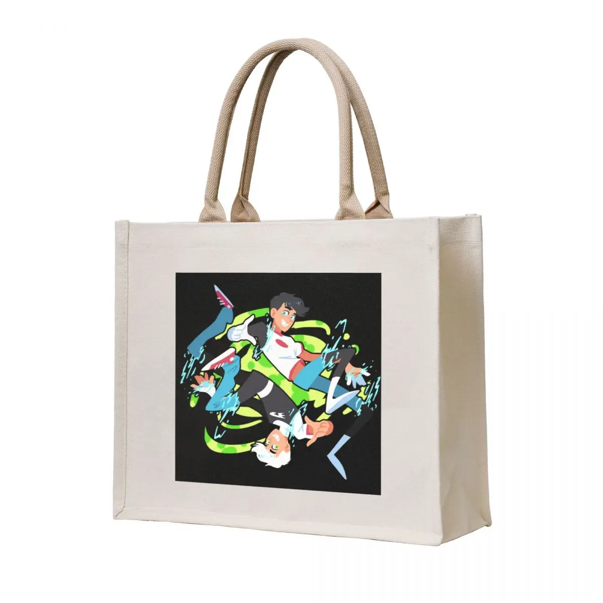 

double sided Tote Bag Fabric bag foldable reusable bag Lady bags cute tote
