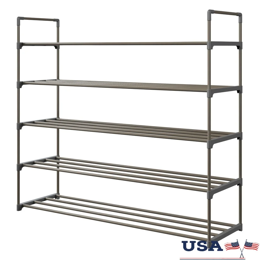 

5-Tier Shoe Storage Rack Organizer 25 Pairs Space Saving Shoe Shelf Ideal Entryway Bedroom Bathroom Garage