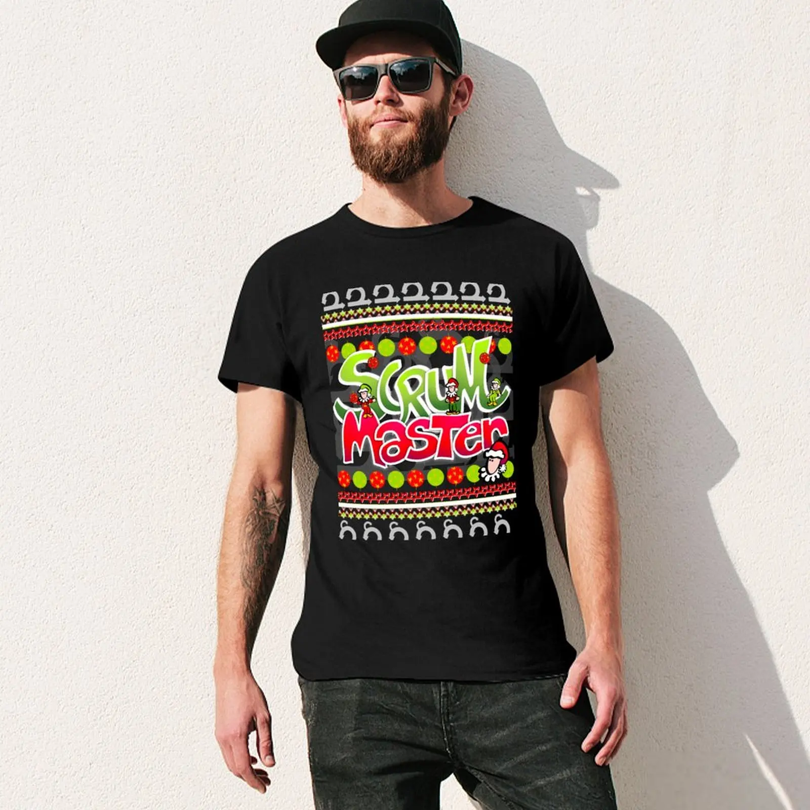 Agile XMAS Scrum Master T-Shirt Soft Touch Basic Cotton T-Shirt - view 3