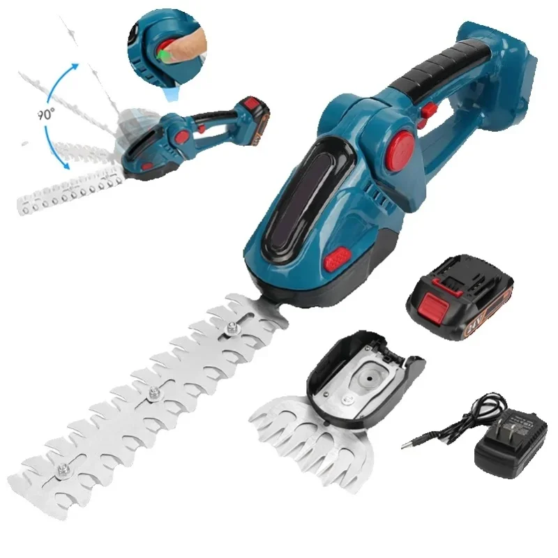 24V Kabelloser Heckenschneider 2-in-1 Elektrische Heckenschere für Garten, Busch und Astschneiden mit Lithium-Batterie-Antrieb