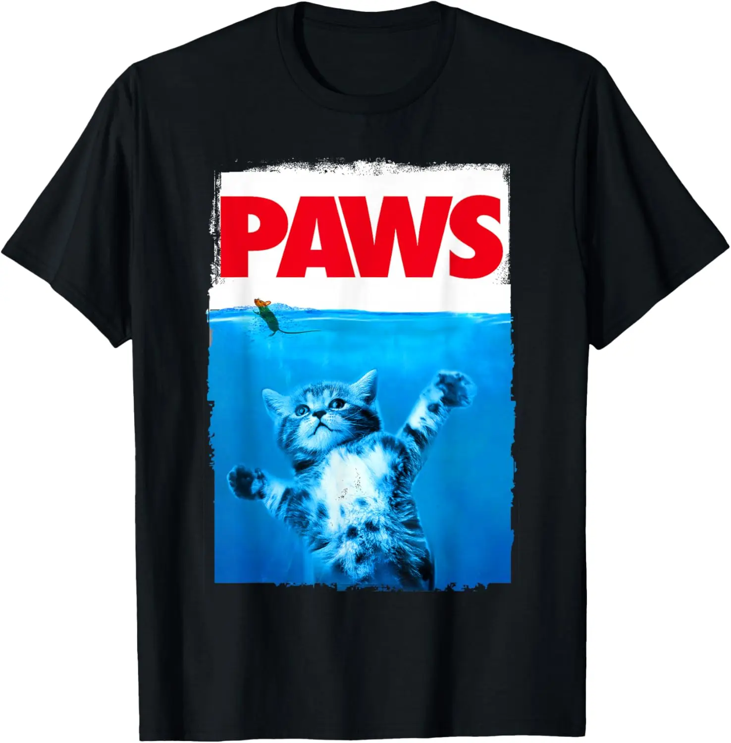 Xiongying Paws And Mouse Top, Cute Funny Cat Lover Parody T-Shirt 100% Cotton Trendy Y2K Short-Sleeve Tee-Soft, Quick-Drying,