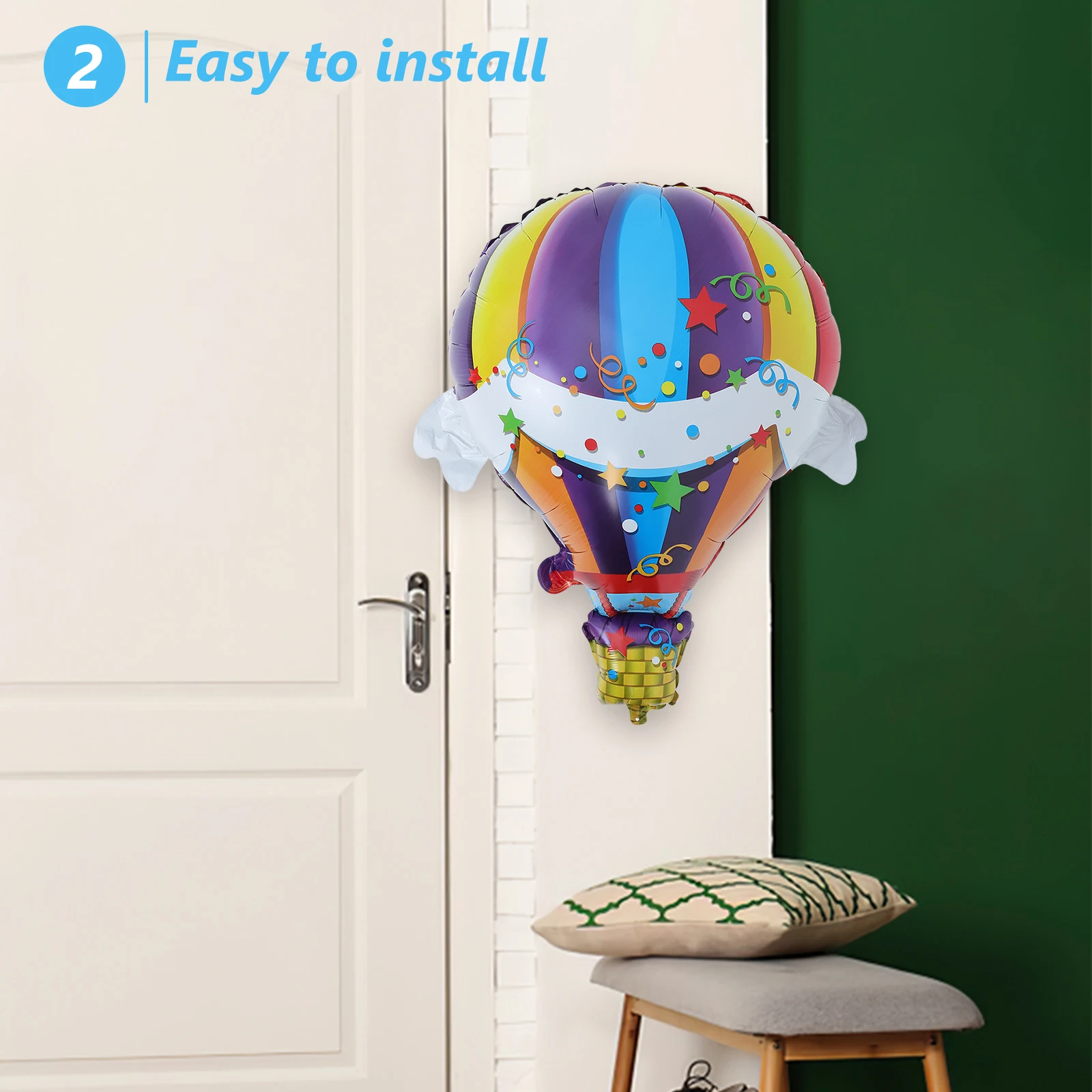 

2pcs Hot Air Balloon Foil Decorations Large Aluminum Film Party Balloons Wedding Birthday Baby Shower Scene Enhances Atmosphere