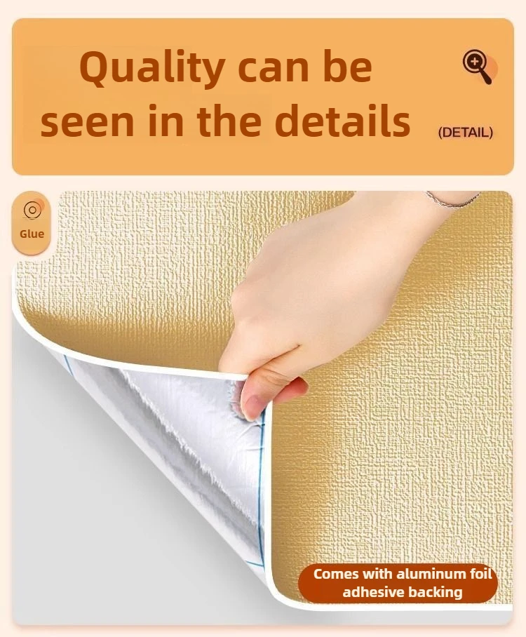 50cmx5m Self-Adhesive Thermal Wall Panels - Thick SXP Foam Insulation for Bed Walls, Cold Protection - Moisture-Resistant - Home view 6
