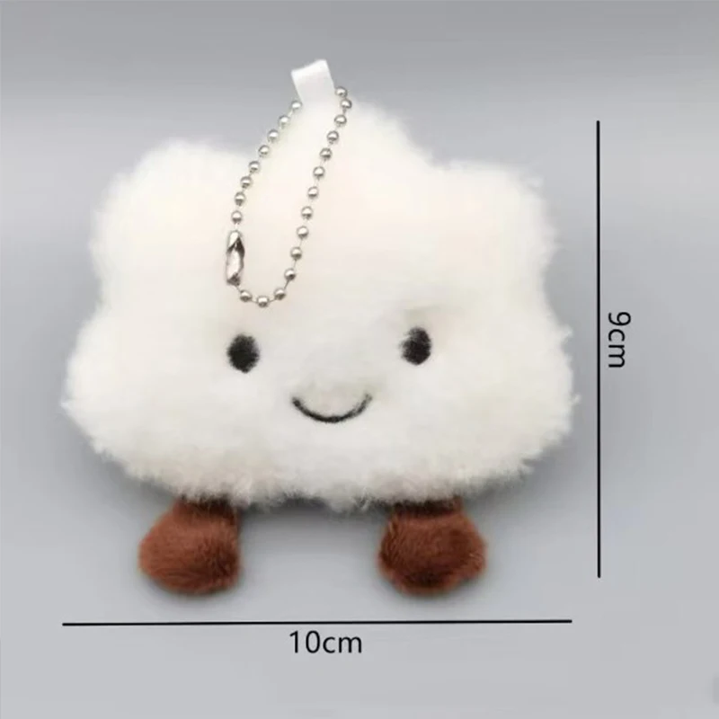 Schattige pluche pop witte wolk rugzak hanger sleutelhanger meisje Kawaii hanger pop knuffel paar sleutelhanger kind verjaardagscadeau