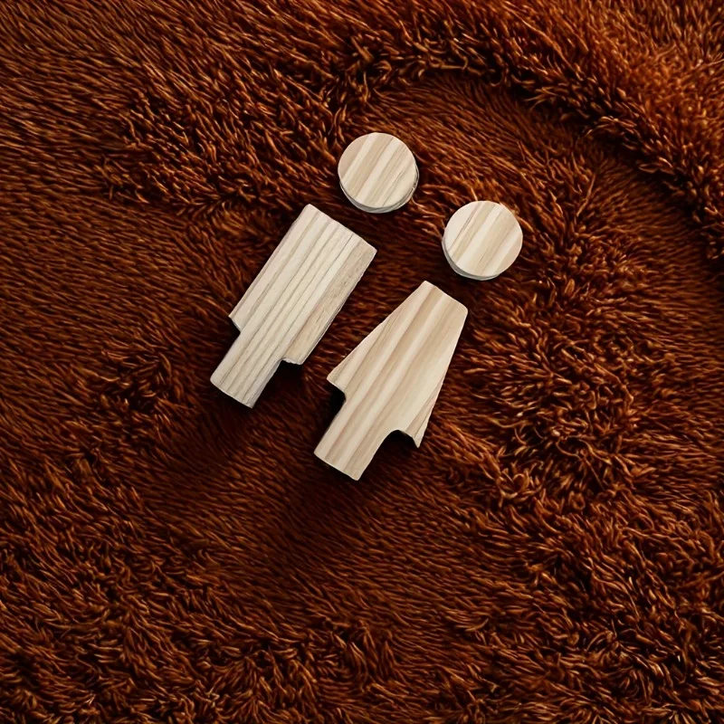 2PCS Wooden Bathroom Sign for Men's and Women's Restroom Doors Suitable for Home and Office, Bathroom Accessories - view 6