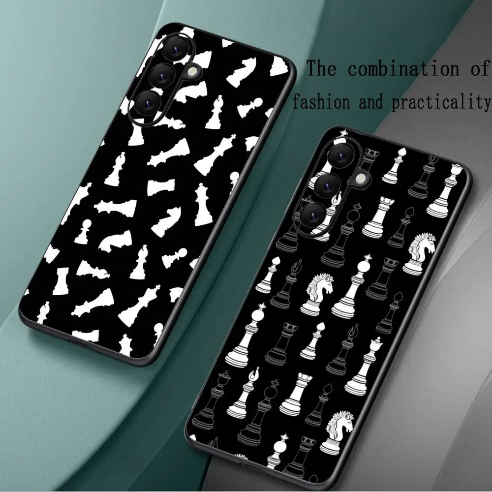 Chess cool fashion pattern design Phone Case For Samsung Galaxy S25 S24 S23 S22 S21 S20 Plus Ultra Note20 Limited Soft Black