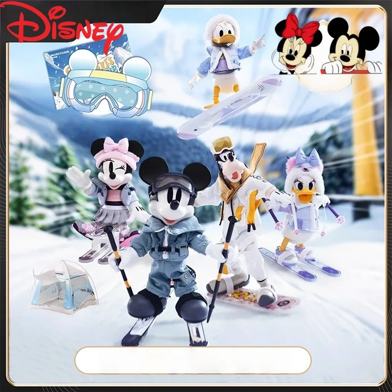

Disney Cute Cartoon Minnie, Mickey, Donald Duck, Daisy Cool New Fashionable Spring Ski Club Series City Escape Plan Figurines