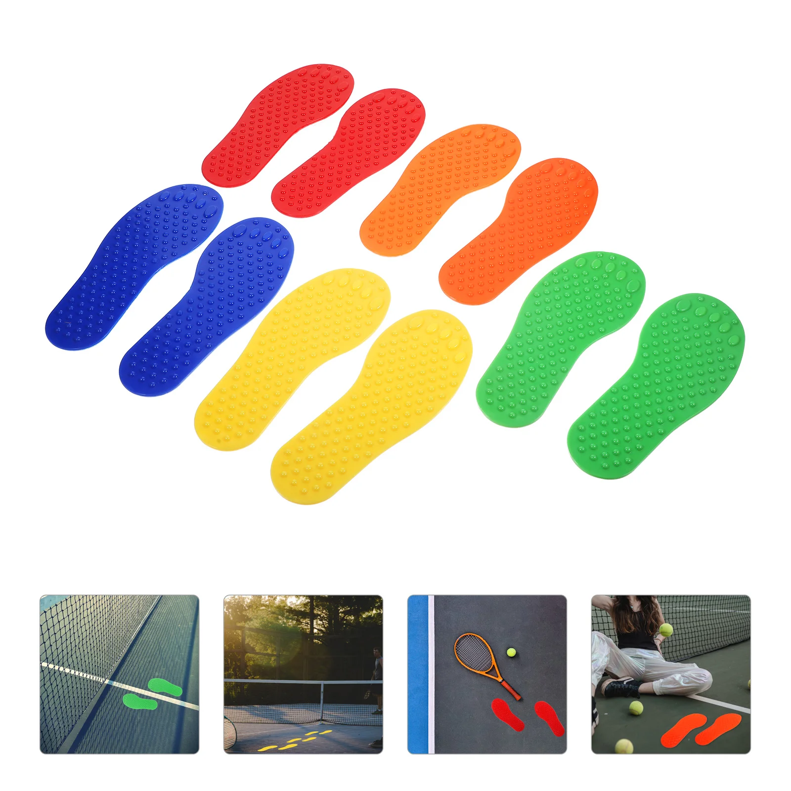 

10 Pcs Floor Markings Soccer Training Markers Area Rugs Applique Santa Footprints for Spot Pvc Flat Child Stickers