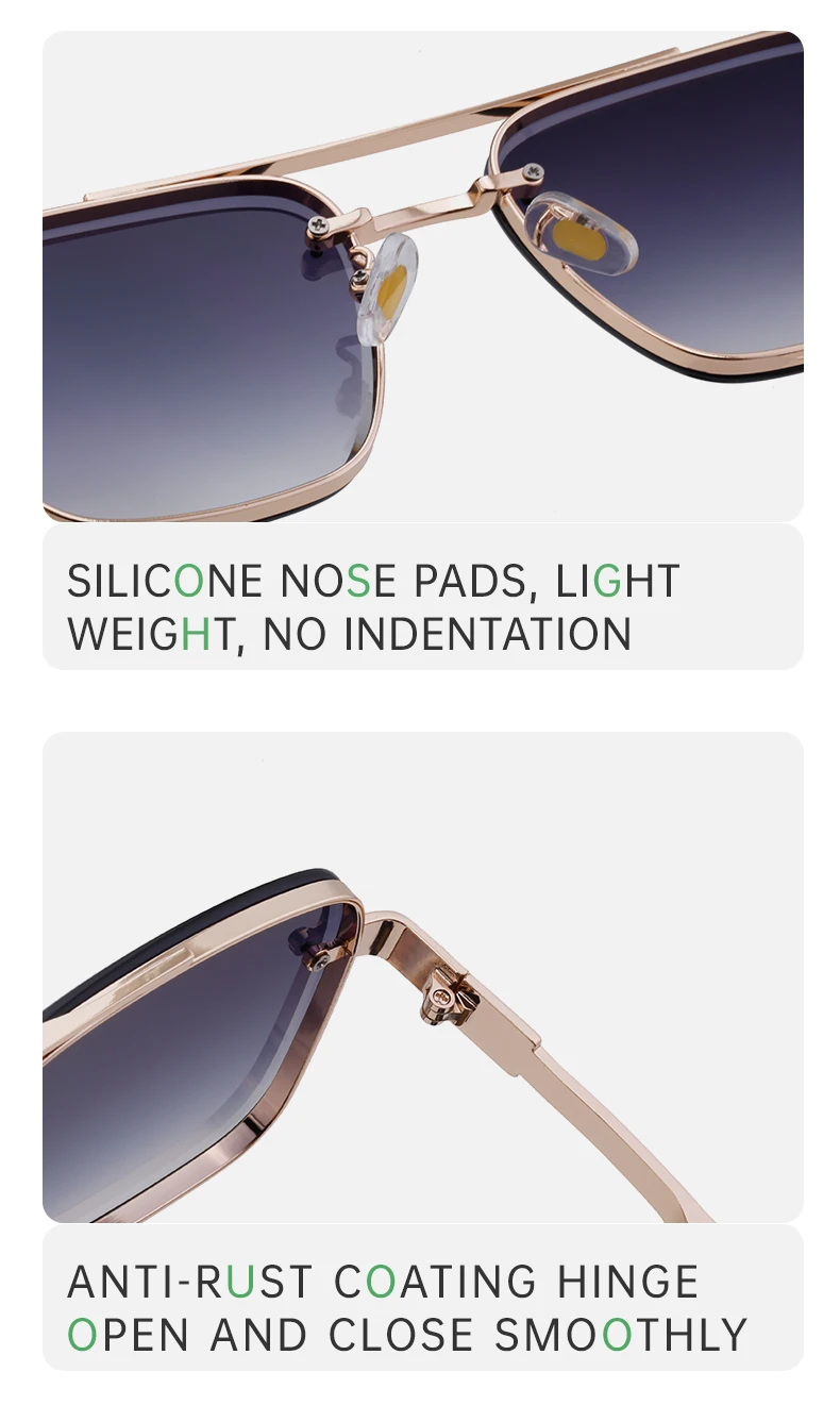 Übergroße quadratische Sonnenbrille für Herren, große Luxus-Designer-Vintage-Metall-Sonnenbrille für Männer, modische Eyewear, Gafas De Sol – Detail 8