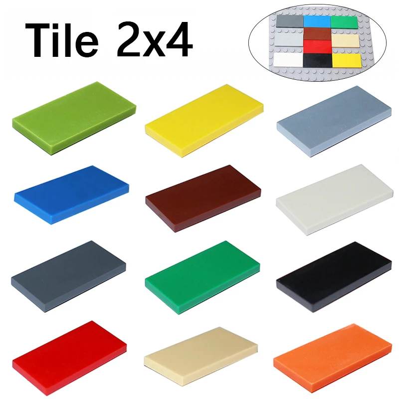 87079 Size 2x4 Bulk Bricks 25/50/100PCS MOC Assemble Particles Flat Tile Smooth Building Blocks DIY Educational Creative Toys