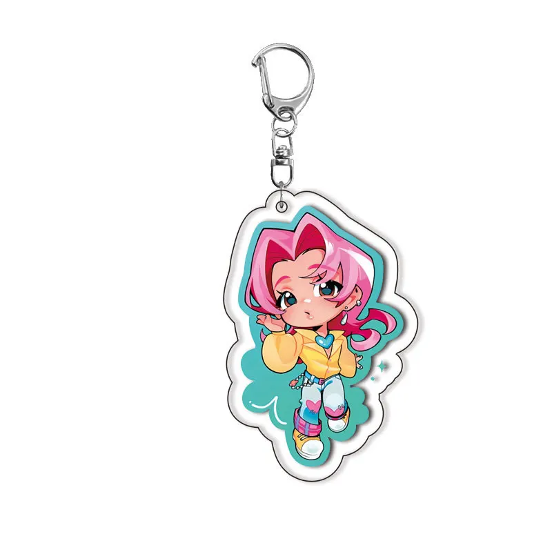 2025 Kpop Portachiavi Ciondolo per borsa Portachiavi in acrilico Ciondolo per borsa per ragazzi Kawaii Kpop Girl Group Portachiavi Ciondolo