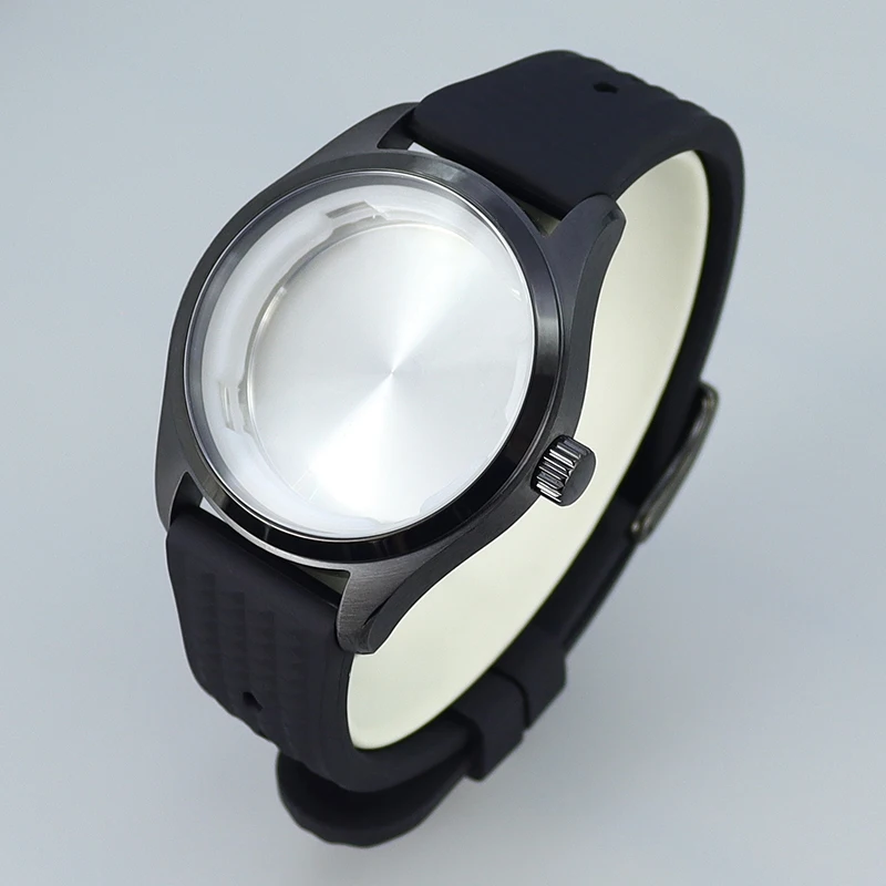 40mm Waterproof Watch Cases leather/Rubber strap for NH35 NH36 4R36 ETA2824 Movement 34.2mmDial Modified pilot Watch Accessories