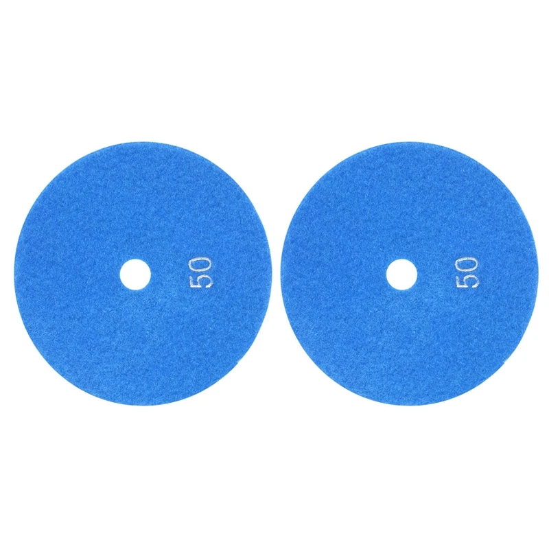 

2PCS 5 Inch 125Mm Wet Diamond Polishing Pads Marble Granite Grits 50