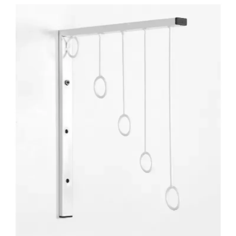 3Pcs Wall Mount Metal Cloth Rack With 5 Hanging Rings Garment Retail Shop Display Home Closet Storage