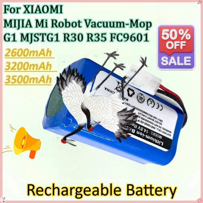 

14.4V 3500mAh Li-ion Rechargeable Battery Pack for XIAOMI MIJIA Mi Robot Vacuum-Mop Essential G1 R35 FC9601 MJSTG1 R30
