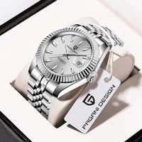 PAGANI DESIGN Business Automatic Watch 100M Waterproof 42MM Stainless Steel Mechanical Sapphire Glass Calendar Men's Watch