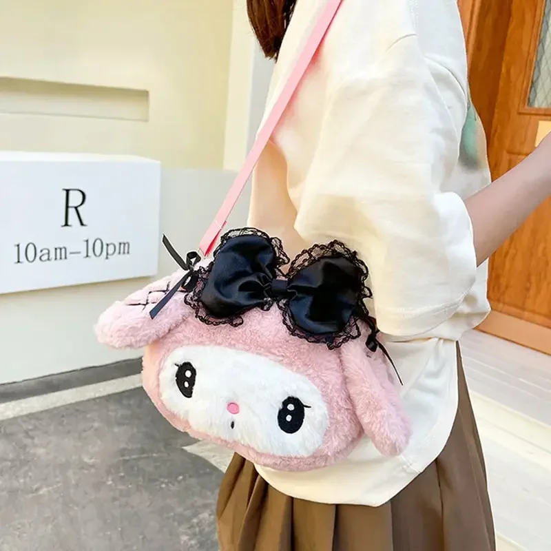 Sanrio mochilas de felpa de Anime, mochila de dibujos animados My Melody, bolsa Satchel, regalos de vacaciones