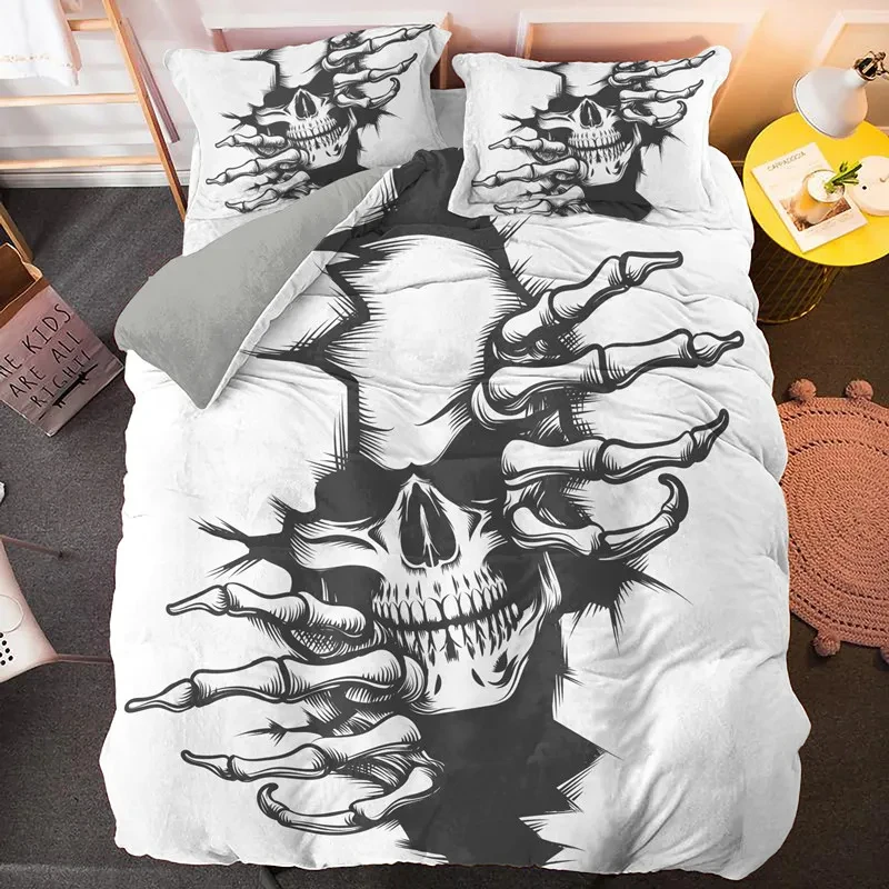 

3D Skull Bedding Sets Queen King Size Luxury Sugar Skull Duvet Cover Set Quilt Cover with Pillowcase Bed Cover Set Bedclothes