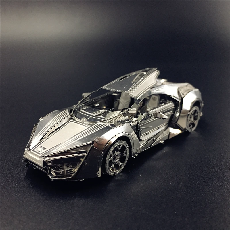 

IRONSTAR Sliver Stainless 3D Metal Model Hypersport Racing Car Assembly Model DIY 3D Laser Cut Puzzle Toys for Adult Children