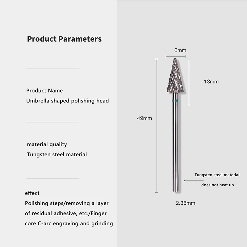 Fresa per punte per trapano per unghie in acciaio al tungsteno attrezzatura per macchina per Manicure elettrica strumenti per accessori per Pedicure con sbavatura pulita per cuticole