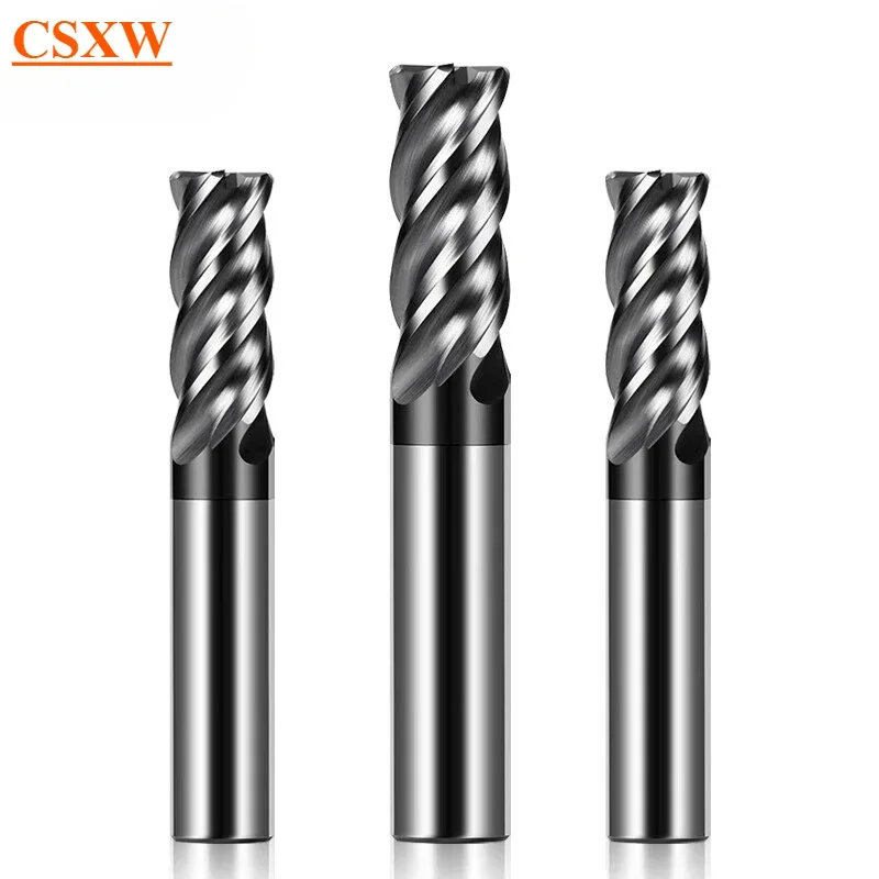 HRC50 4-флейтовая концевая фреза с ЧПУ с нанопокрытием из карбида вольфрамовой стали, торцевая фреза из сплава с ЧПУ, фрезерные инструменты из нержавеющей стали HRC50 4-флейтовая концевая фреза с ЧПУ с нанопокрытием из карбида вольфрамовой стали, торцевая фреза из сплава с ЧПУ, фрезерные инструменты из нержавеющей стали