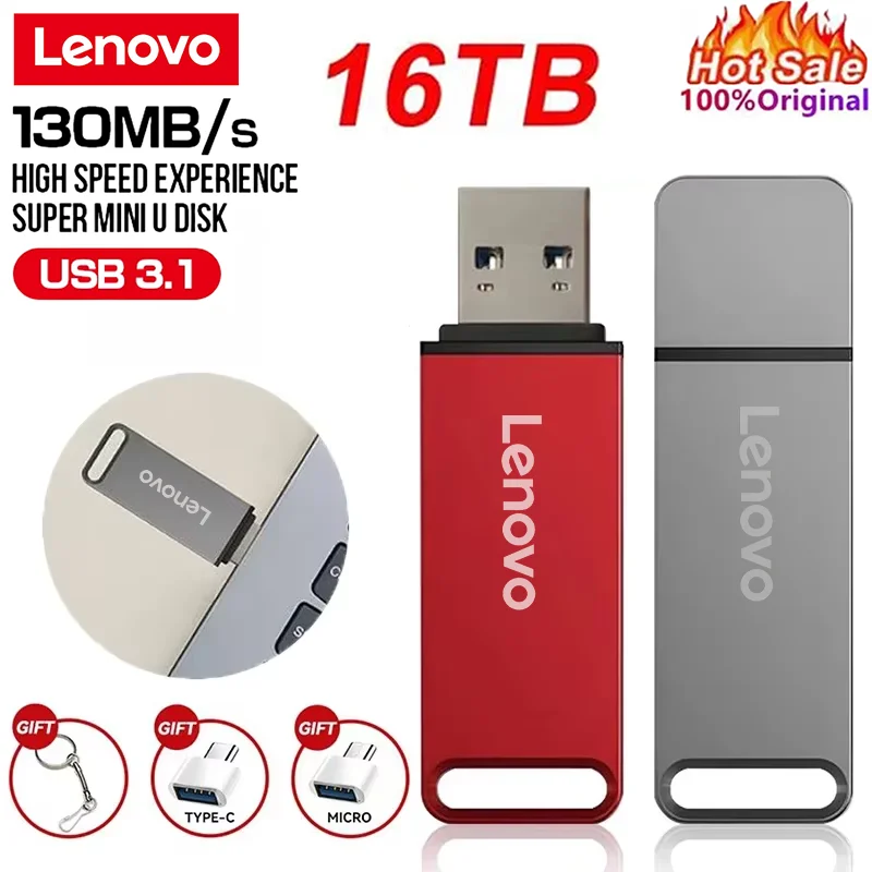 Lenovo 16TB pendrive usb 2TB USB Flash Drive 2 In 1 Lightning Pen Drive For Iphone Android OTG Pendrive usb   For Ps4 Laptop