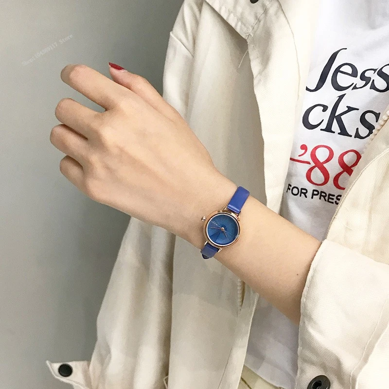 New Fashion Students Women's Watch Women's Simple Small Retro Leather Small Round Dial High Quality Quartz Wristwatches Relojes