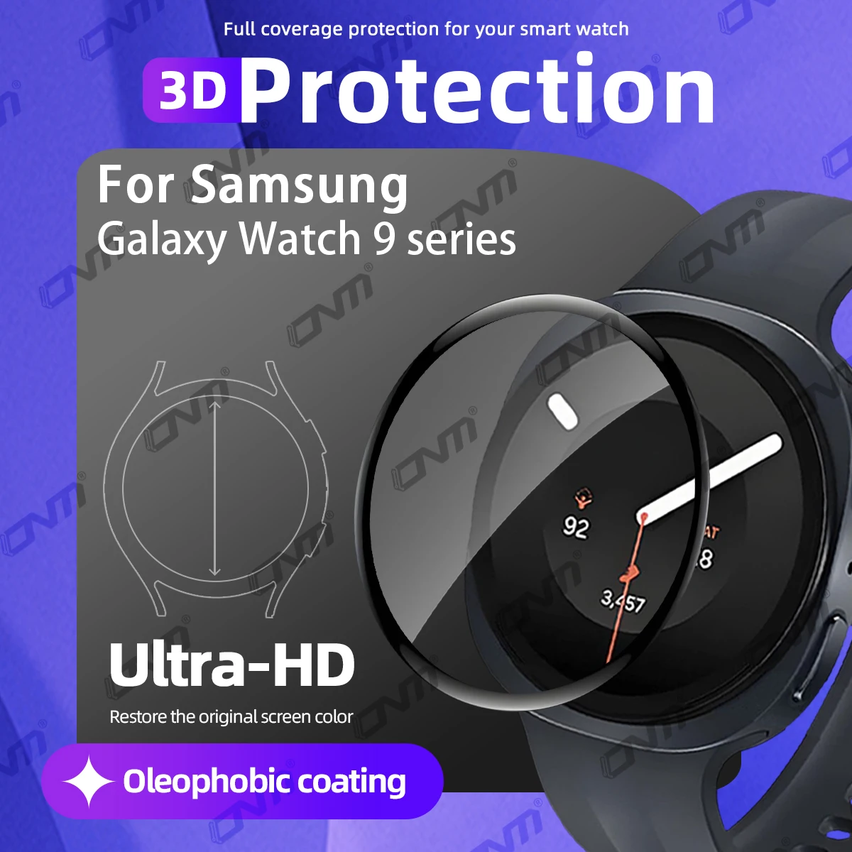 3D Screen Protector for Samsung Galaxy Watch 9 40mm/44mm/Ultra 2 Anti-scratch Film Full Coverage Protective Film Accessories