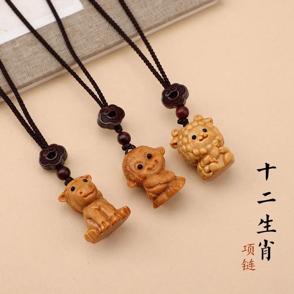 

Barbie Sandalwood Zodiac Necklace Wooden Zodiac Pendant Long Men's and Women's Hanging Ornaments for Baby Gift