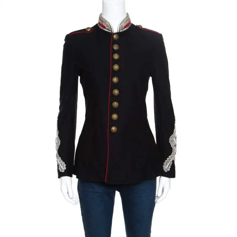 

Custom Made 19th Century Women Hussar Military Black Jacket Civial War Women Romantic Military Officer Commander Top Coat