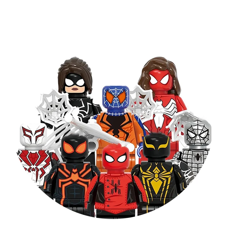 G0199 Figura de ensamblaje de películas, modelo Flipside Spider-Man, Iron Fist, Elektra, bloques de ensamblaje, minifiguras de juguete